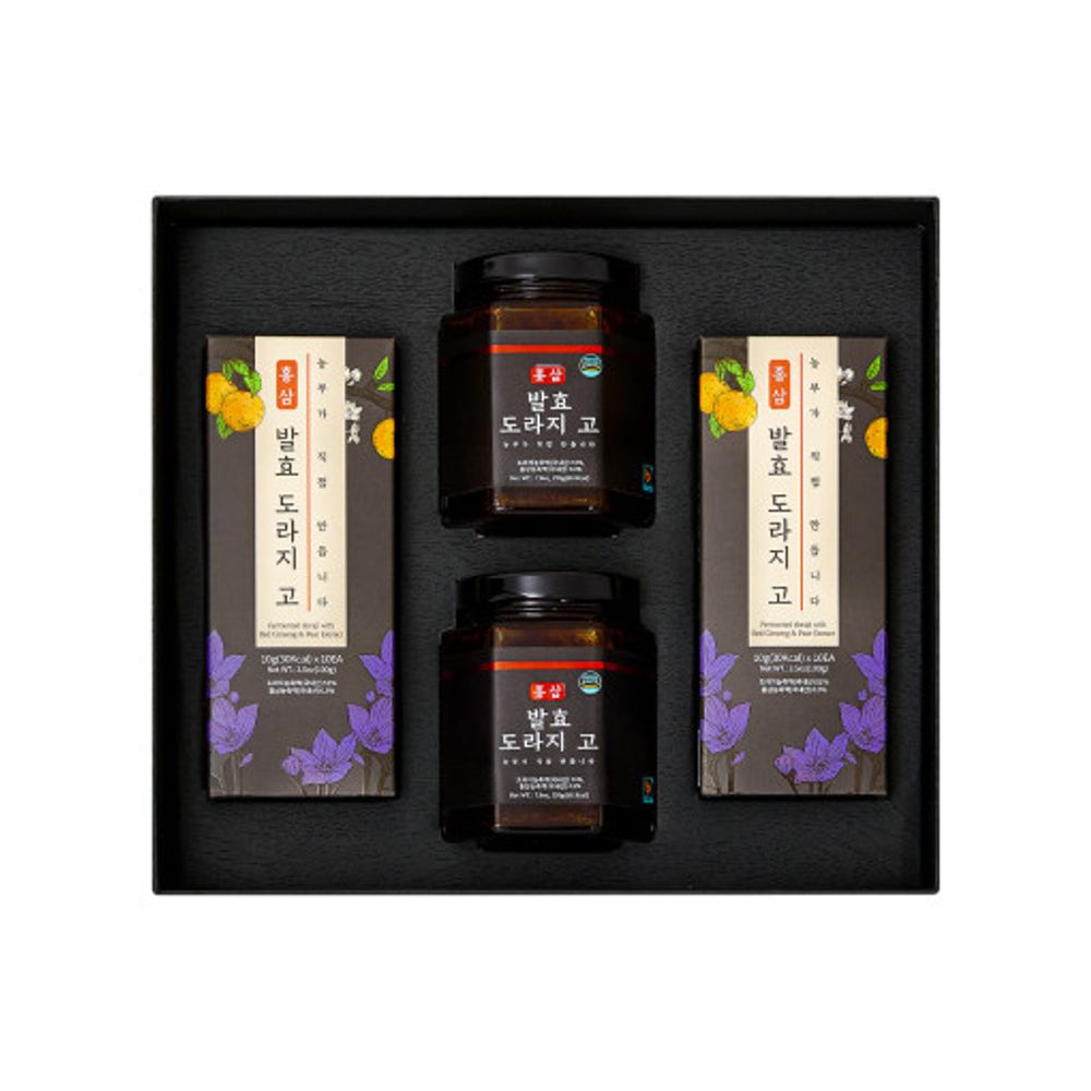 [CheongSum] Fermented Doraji(Balloon flower) & Red ginseng Extract Premium Gift Set-Lactobacilli-Made in Korea